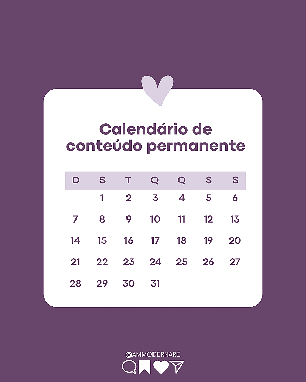 Calendário de Conteúdo Estratégico Permanente para Redes Sociais