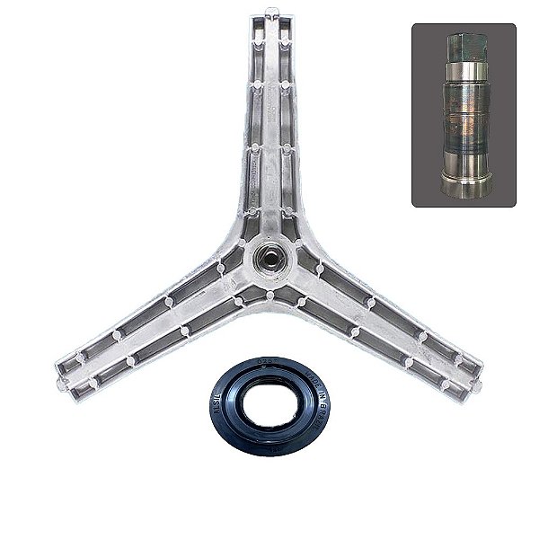Kit Eixo Tripé Lava e Seca compatível Samsung DC97-14369D 15185A + Retentor