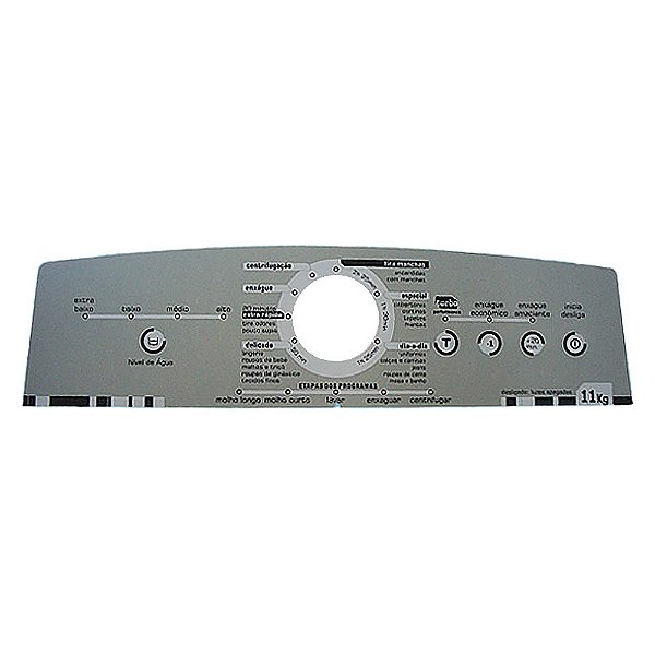 Painel adesivo lavadora Brastemp BWL11a ative inox 11Kg