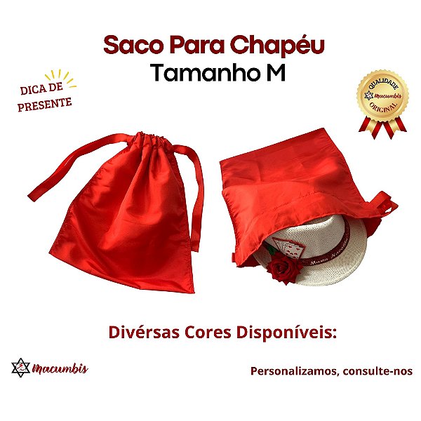 Saco Para Chapeu Bolsa Guardar Transportar Conservar Tamanho M