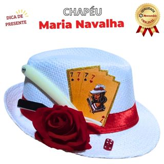 Chapéu Maria Navalha Baralho Dourado Navalha Grande Umbanda Candomble