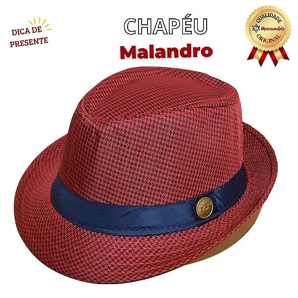 Chapeu Panama Malandro Vermelho e Preto