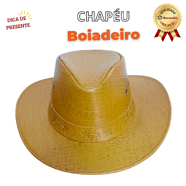 Chapéu Boiadeiro Couro Marrom Umbanda