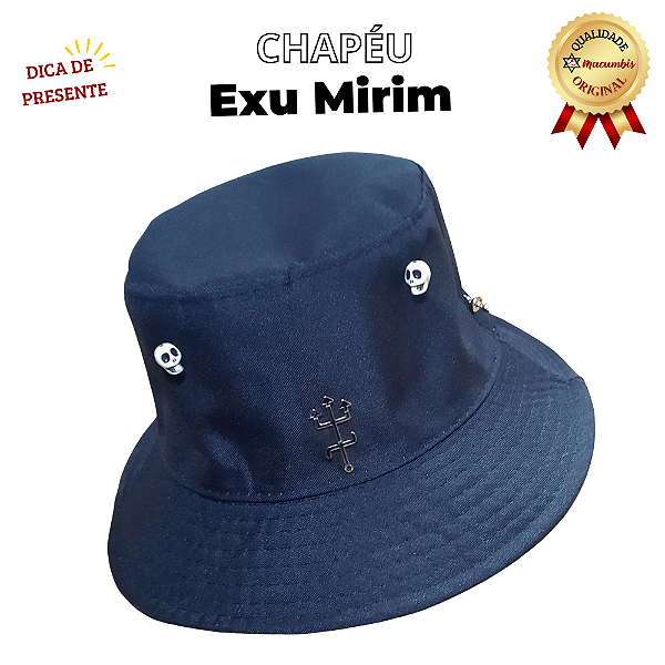 Chapeu Exu Mirim Caveirinha Preto Caveira Chupeta Tridente