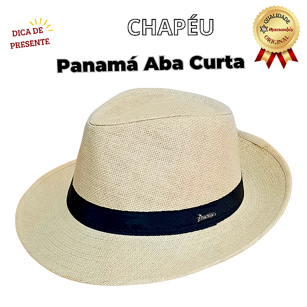 Chapeu Panama Aba Curta OFF Faixa Preta Malandro