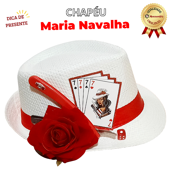 Chapéu Maria Navalha Baralho Peronalizado Navalha Grande Vermelha