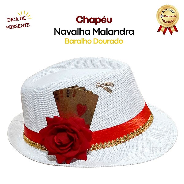 Chapéu Maria Navalha Baralho Dourado Umbanda Candomble