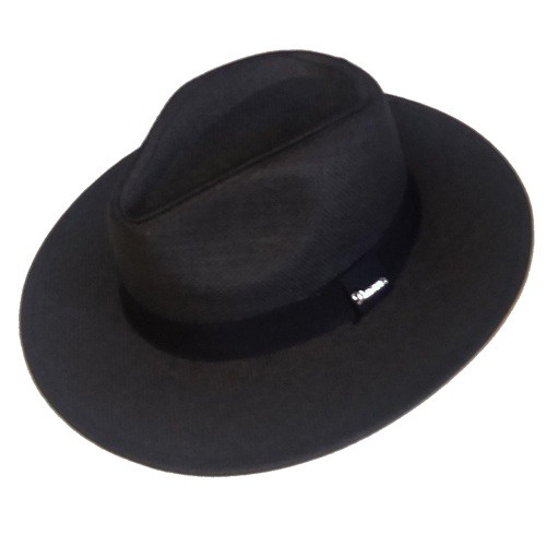 Chapeu Panama Aba Reta Preto Faixa Preta Malandro