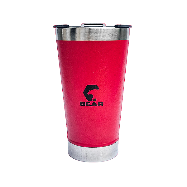 Copo Térmico Inox Bear Kodiak com Abridor e Tampa Vermelho 580 ml