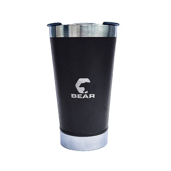 Copo Térmico Inox Bear Kodiak com Abridor e Tampa Preto 580 ml