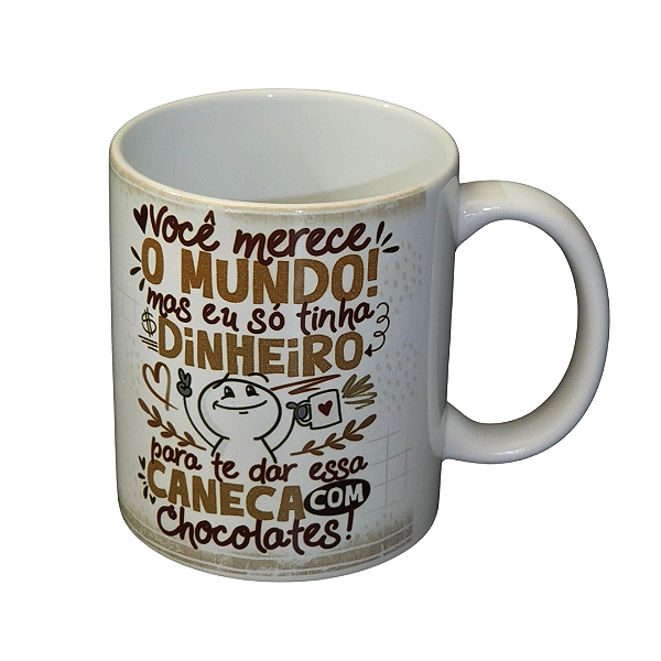 ADICIONAL - Caneca de porcelana 310ml - Mundo de Chocolate