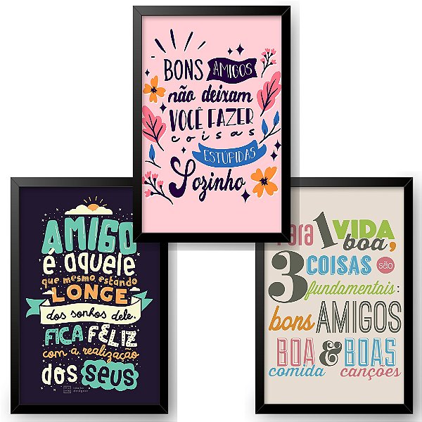 Quadro decorativo com moldura - AMIZADE