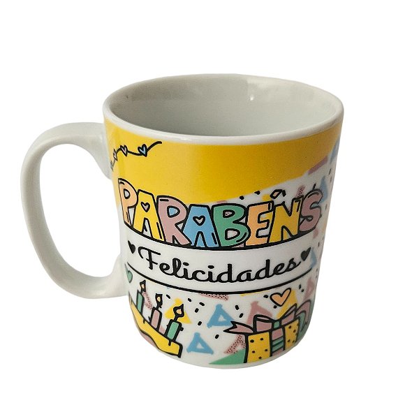 ADICIONAL - Caneca de porcelana 310ml - Parabéns!