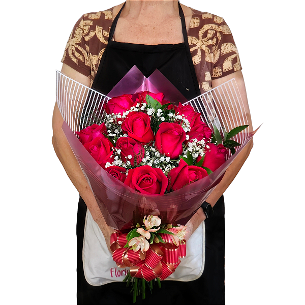 Buquê Aveiro - 12 Rosas Nacionais