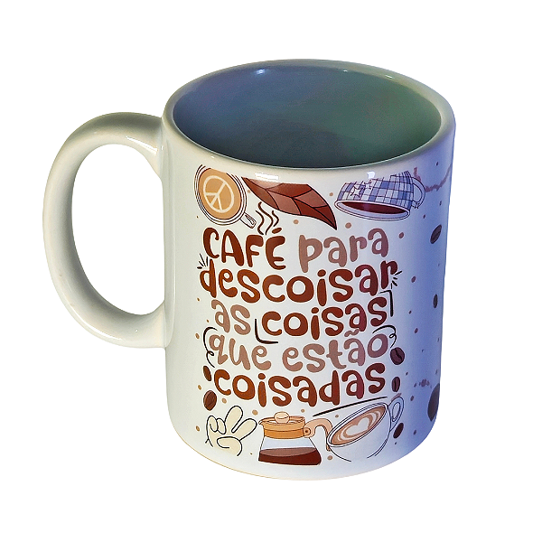 ADICIONAL - Caneca de porcelana 310ml - Café Para Descoisar