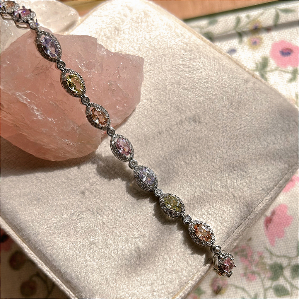 Pulseira Riviera Colorida Prata Athena