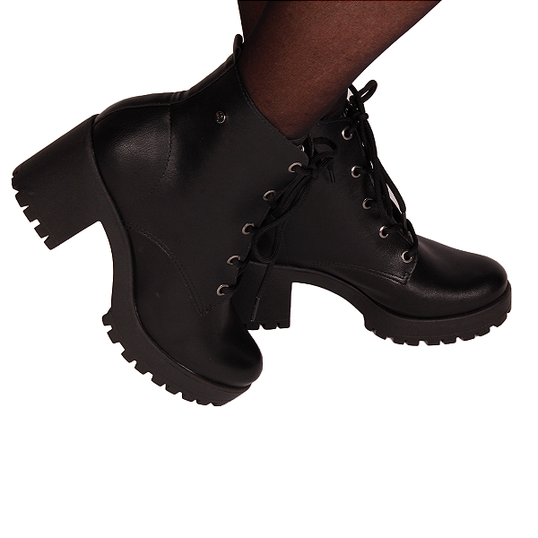 Bota Coturno Salto Grosso Tratorado Feminino Ramarim 2456121