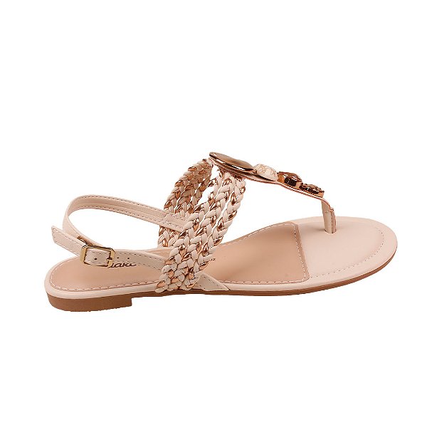 Sandália Rasteira Feminina Tiras Pedraria Dakota Y7991