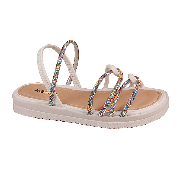 Sandália Flatform Papete Feminina Em Strass Mississipi Mi718