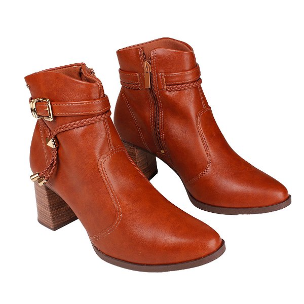 Bota Coturno Cano Curto Salto Bloco Feminina Dakota Da781