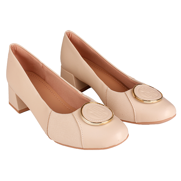 Sapato Scarpin Joanetes Salto Bloco Feminino Usaflex Ag1623