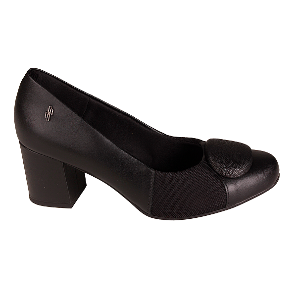 Sapato Scarpin Salto Bloco Anatômico Feminino Usaflex Al3902