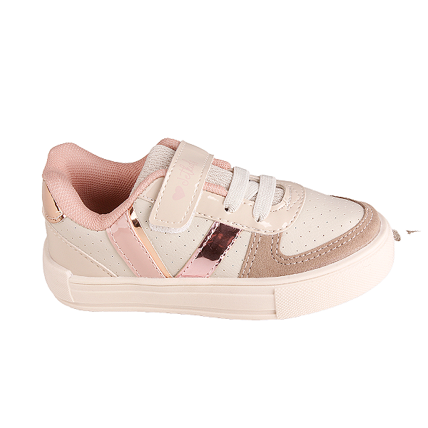 Tênis Casual Infantil Em Velcro Menina Jet Kids 30086 Bb