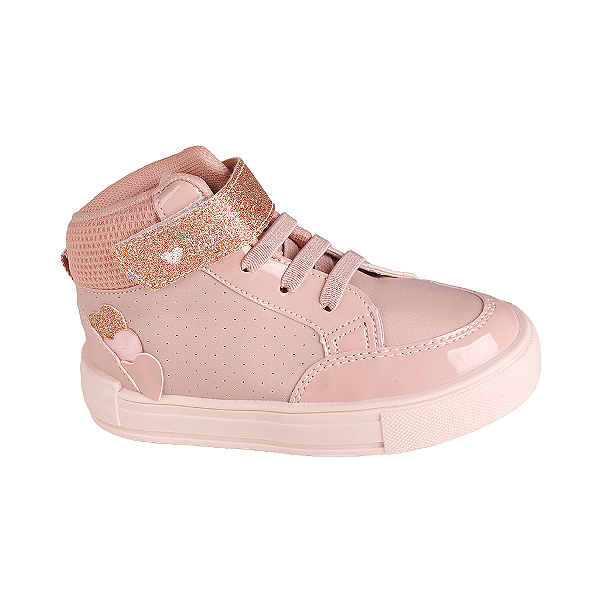 Tênis Cano Alto Infantil Com Glitter Menina Jet Kids 30082