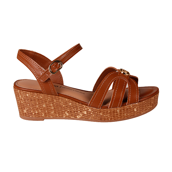 Sandália anabela Conforto Calce Fácil Feminino Casual Dakota Y9811 #Desconto