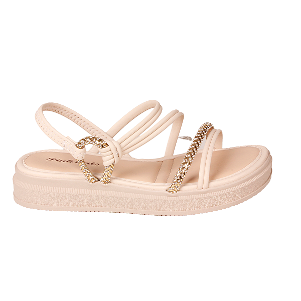 Sandália flatform Casual Moda Com Strass Menina Pink Cats V5872
