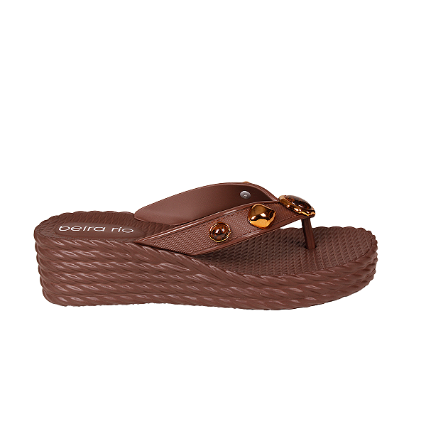 Tamanco Anabela Pedraria Dedo Confortável Feminino Beira Rio 8561104