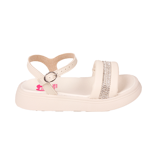 Sandália Brilho Glitter Com Strass Infantil Menina Molekinha 2733113 Bb