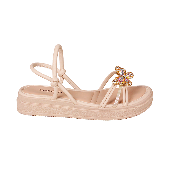 Sandália flatform Infantil Macia Casual Menina Pink Cats V5875