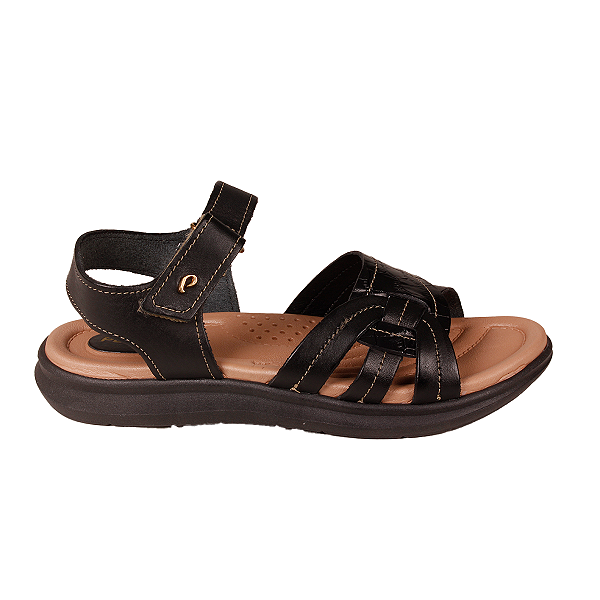 Sandália Couro Original Velcro Casual Feminino Pegada 232854