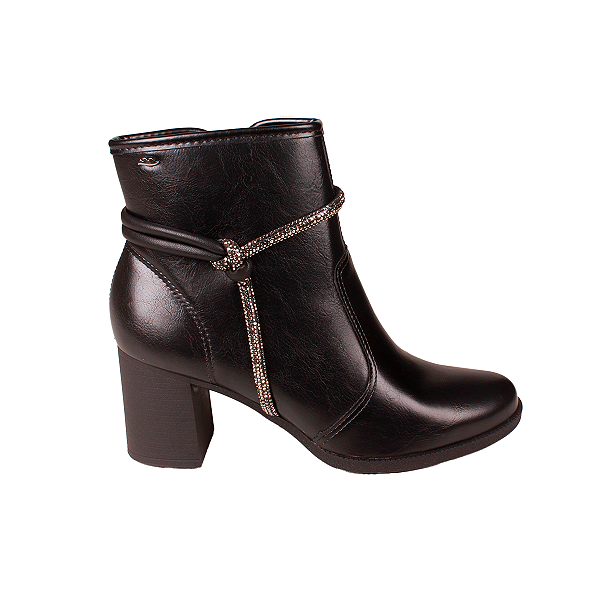 Bota Cano Baixo Salto Alto Bloco Confortável Feminino Dakota D2191