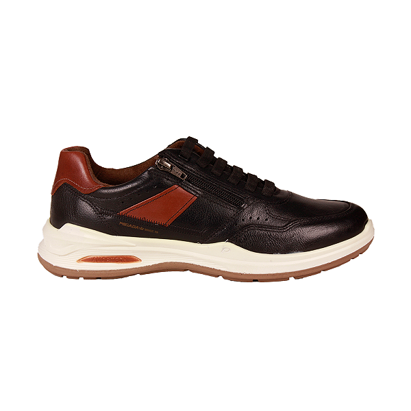 Sapatênis Couro Conforto Casual Street Moda Masculino Pegada 110507