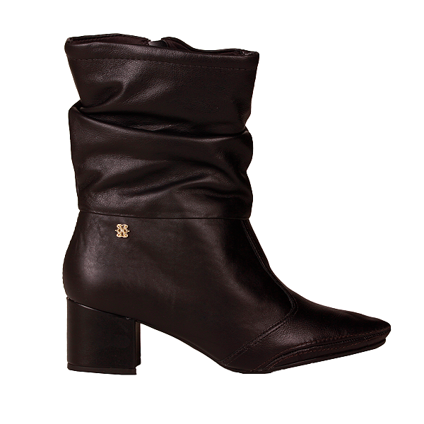 Bota Cano Baixo Couro Salto Bloco Original Feminino Ramarim 2657104