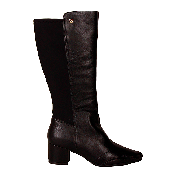 Bota Cano Alto Salto Médio Couro Original Feminino Ramarim 2657105