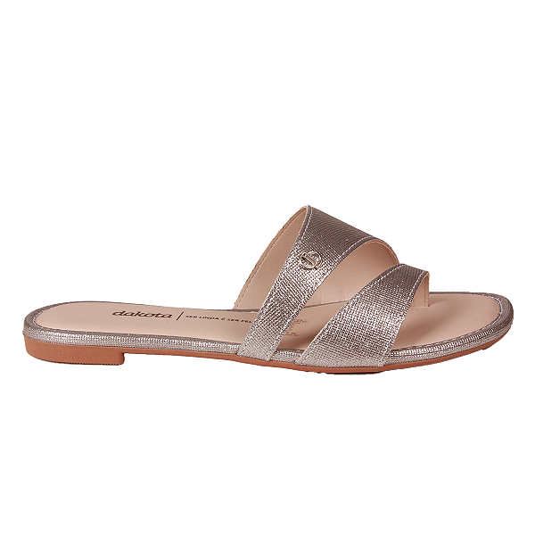 Sandália rasteira Conforto Brilho Moda Feminino Dakota Dc321