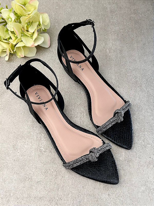 Sandália Croco Preto BABI