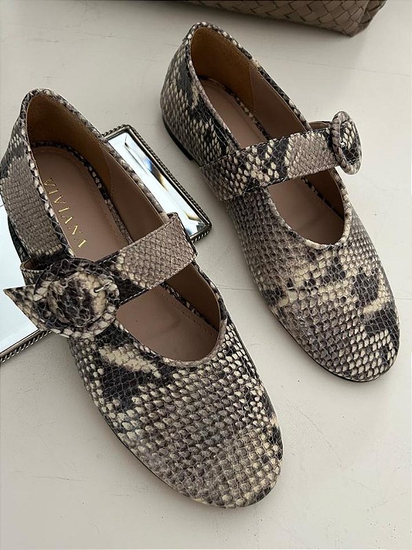Sapatilha Samia Piton Branco e Preto