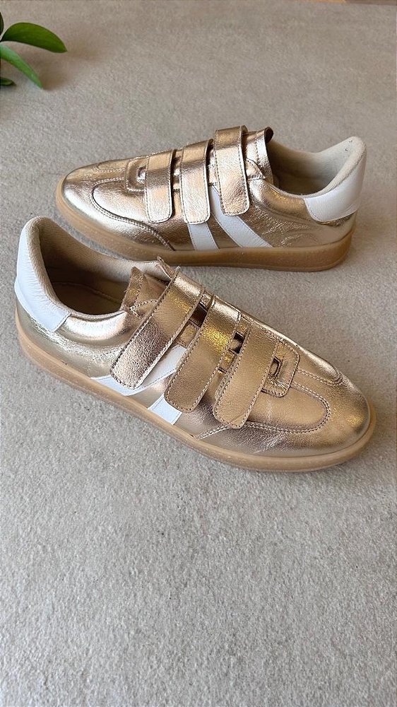 Cross Tênis Ouro light e branco
