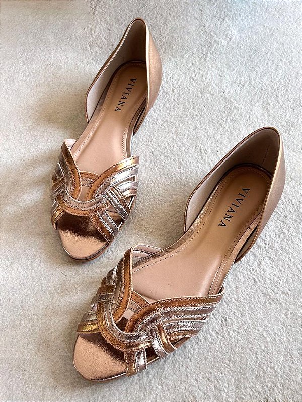 Sapatilha Taylor Bronze e Prata Velho