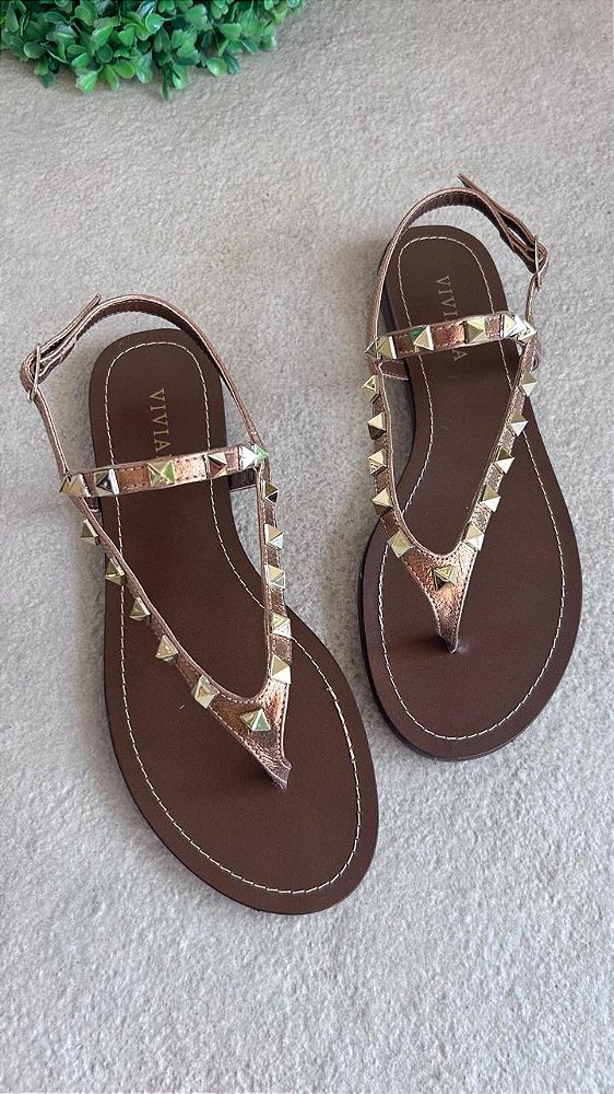 Rasteira Litta Bronze