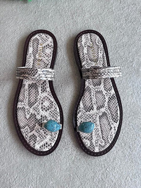 Rasteira Ramona Preto e Branco