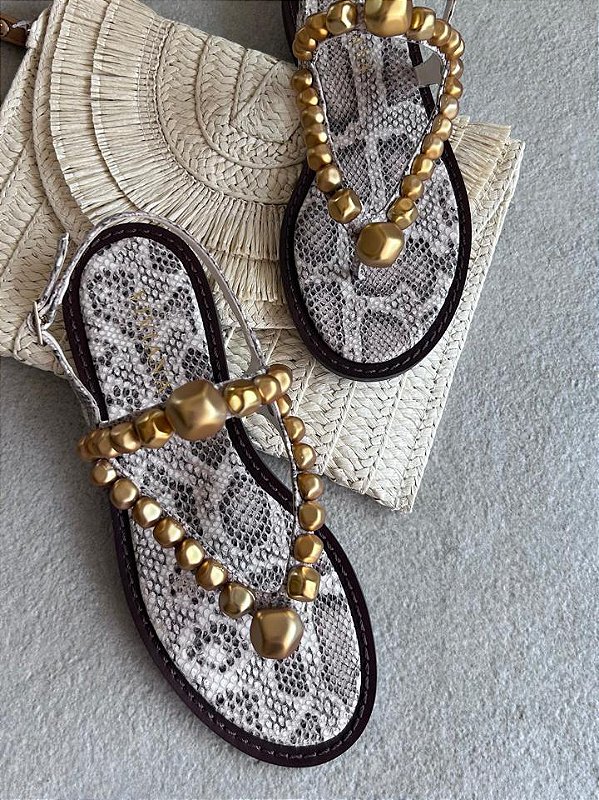 Rasteira Felícia Preto e Branco