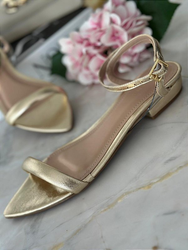 Susan Sandália rasteira ouro light