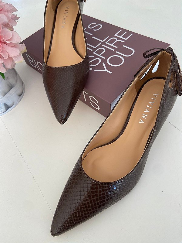 Scarpin Camis Cobra Brown