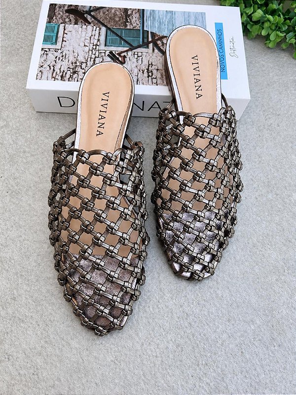 Sapatilha mule Amalfi Pewter