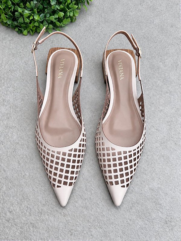 Scarpin slingback Fiori Chantilly